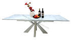 2.2米可伸缩扩展餐桌仿大理石岩板餐桌