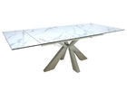 2.2米可伸缩扩展餐桌仿大理石岩板餐桌